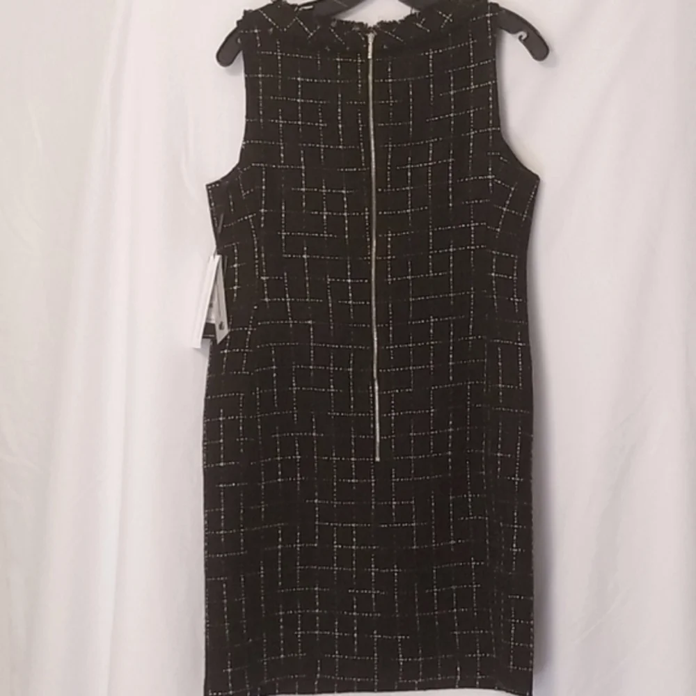 Karl Lagerfeld Paris Tweed Sleeveless Shift Dress - Picture 6 of 7